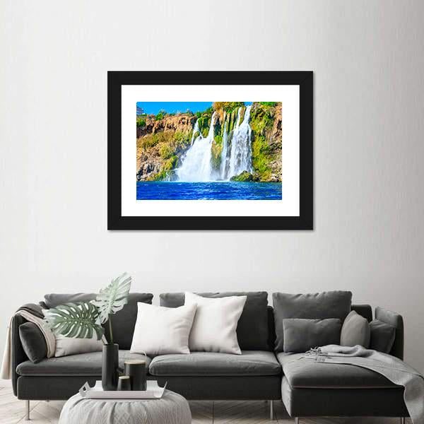 Waterfall Duden At Antalya Canvas Wall Art-5 Horizontal-Gallery Wrap-22" x 12"-Tiaracle