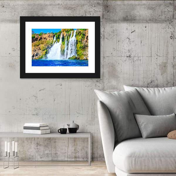 Waterfall Duden At Antalya Canvas Wall Art-3 Horizontal-Gallery Wrap-25" x 16"-Tiaracle