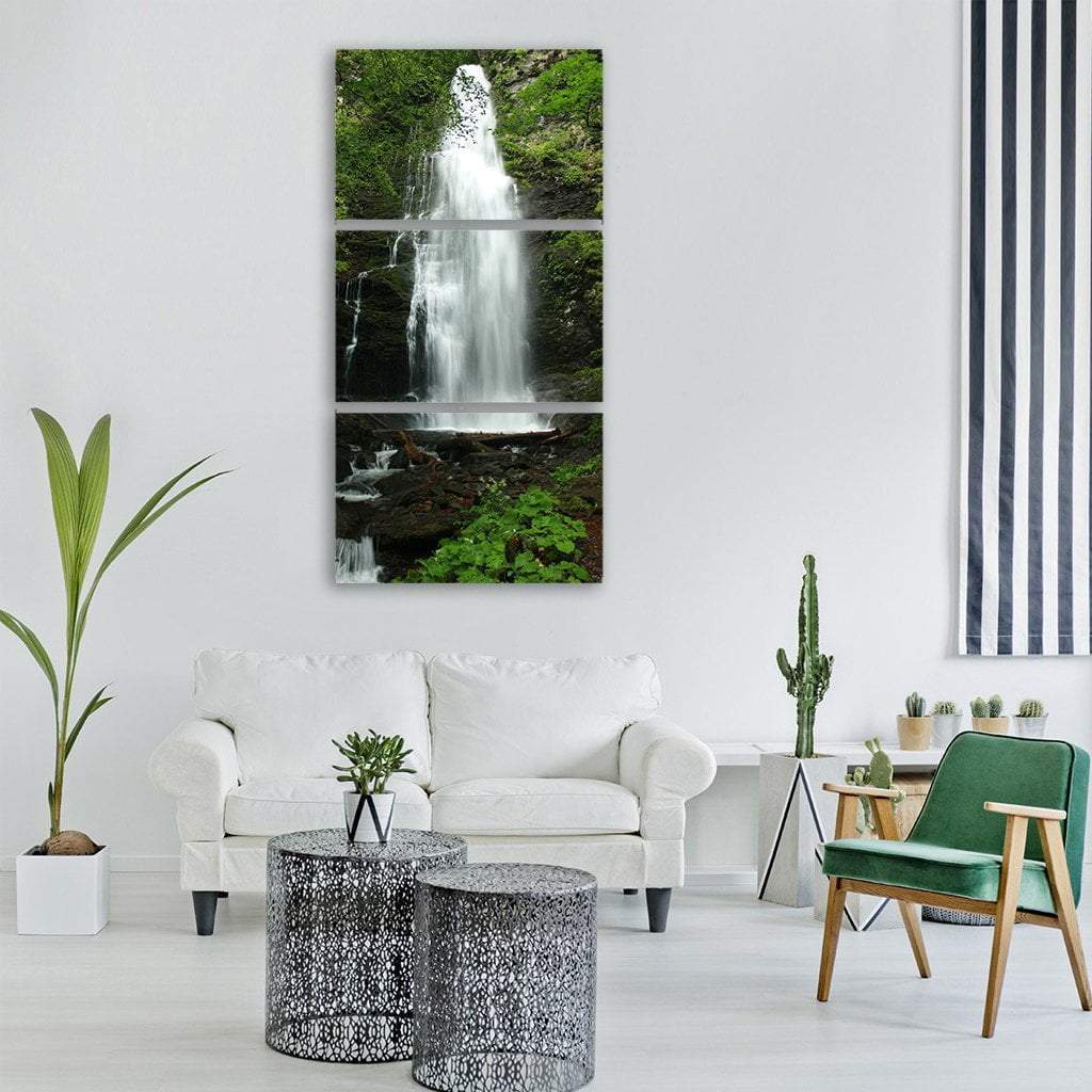 Waterfall In Bulgaria Vertical Canvas Wall Art-3 Vertical-Gallery Wrap-12" x 25"-Tiaracle
