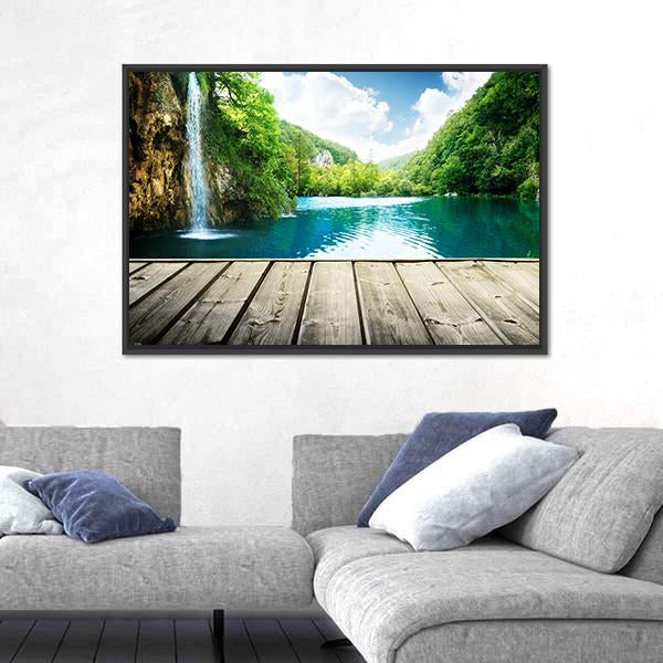 Waterfall In Deep Forest Of Croatia Vertical Canvas Wall Art-3 Vertical-Gallery Wrap-12" x 25"-Tiaracle