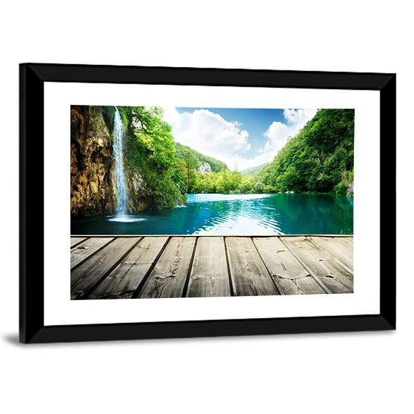 Waterfall In Deep Forest Of Croatia Vertical Canvas Wall Art-3 Vertical-Gallery Wrap-12" x 25"-Tiaracle
