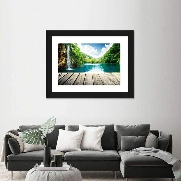 Waterfall In Deep Forest Of Croatia Vertical Canvas Wall Art-3 Vertical-Gallery Wrap-12" x 25"-Tiaracle