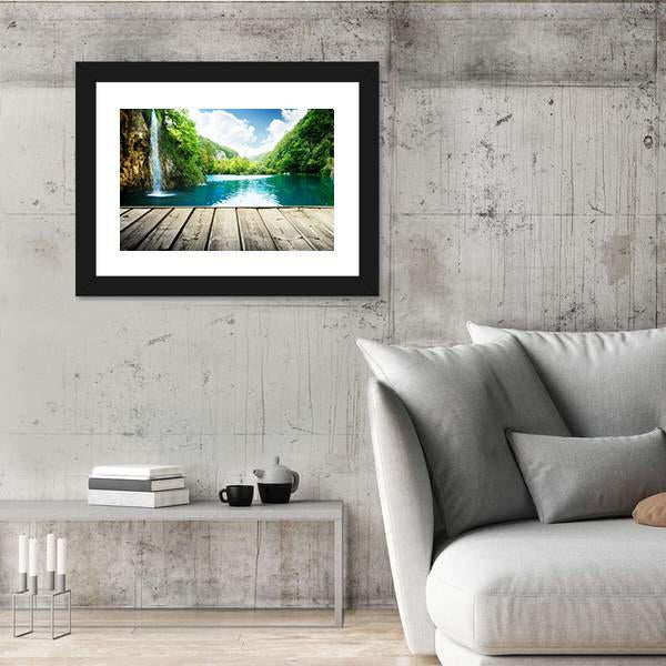 Waterfall In Deep Forest Of Croatia Vertical Canvas Wall Art-3 Vertical-Gallery Wrap-12" x 25"-Tiaracle