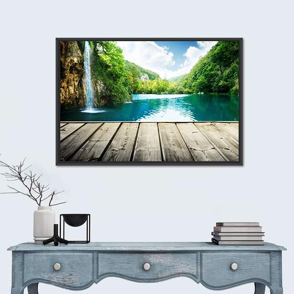 Waterfall In Deep Forest Of Croatia Vertical Canvas Wall Art-3 Vertical-Gallery Wrap-12" x 25"-Tiaracle