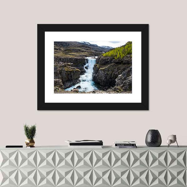 Waterfall In Fossa River Canvas Wall Art-1 Piece-Framed Print-20" x 16"-Tiaracle