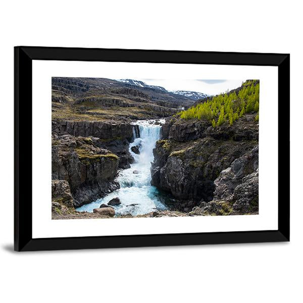 Waterfall In Fossa River Canvas Wall Art-3 Horizontal-Gallery Wrap-25" x 16"-Tiaracle