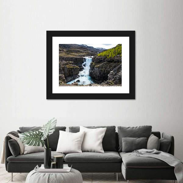 Waterfall In Fossa River Canvas Wall Art-5 Horizontal-Gallery Wrap-22" x 12"-Tiaracle