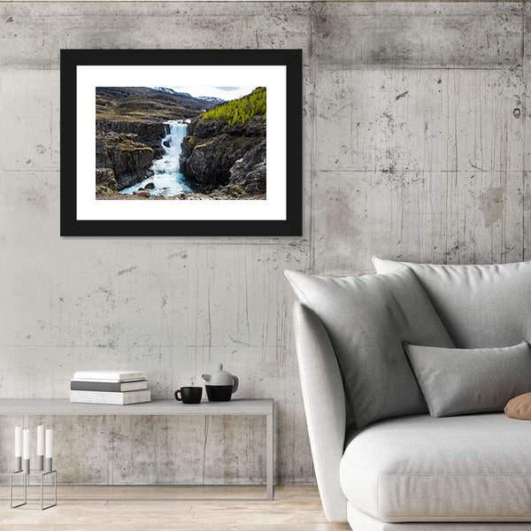 Waterfall In Fossa River Canvas Wall Art-5 Horizontal-Gallery Wrap-22" x 12"-Tiaracle