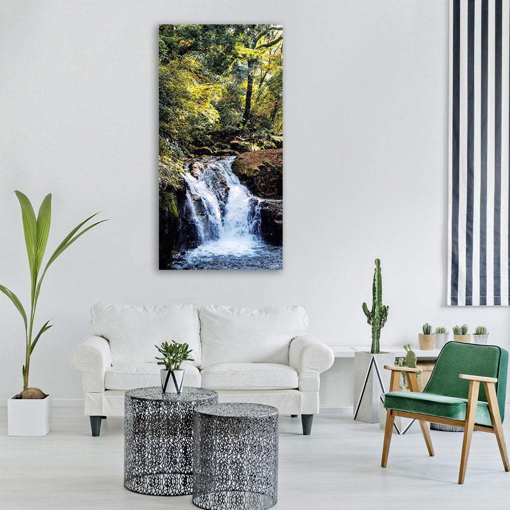 Waterfall In Japan Vertical Canvas Wall Art-1 Vertical-Gallery Wrap-12" x 24"-Tiaracle