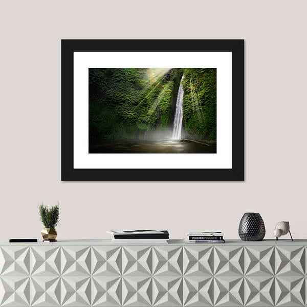 Waterfall In Munduk Bali Indonesia Canvas Wall Art-1 Piece-Framed Print-20" x 16"-Tiaracle