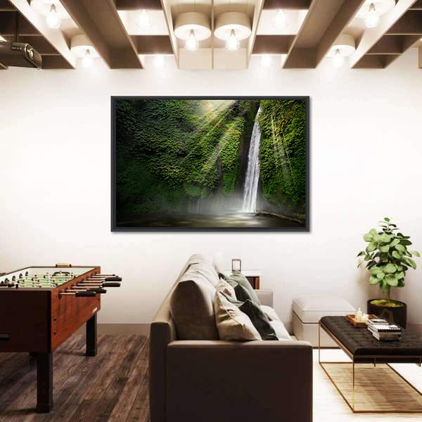 Waterfall In Munduk Bali Indonesia Canvas Wall Art-3 Horizontal-Gallery Wrap-25" x 16"-Tiaracle