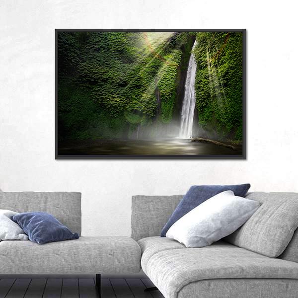 Waterfall In Munduk Bali Indonesia Canvas Wall Art-3 Horizontal-Gallery Wrap-25" x 16"-Tiaracle
