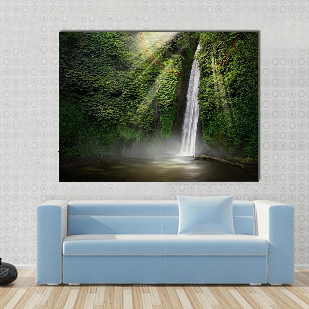 Waterfall In Munduk Bali Indonesia Canvas Wall Art-1 Piece-Gallery Wrap-48" x 32"-Tiaracle