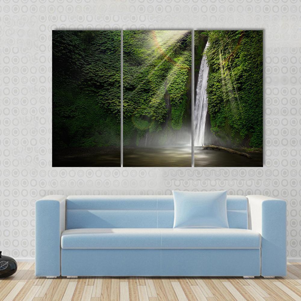 Waterfall In Munduk Bali Indonesia Canvas Wall Art-3 Horizontal-Gallery Wrap-37" x 24"-Tiaracle