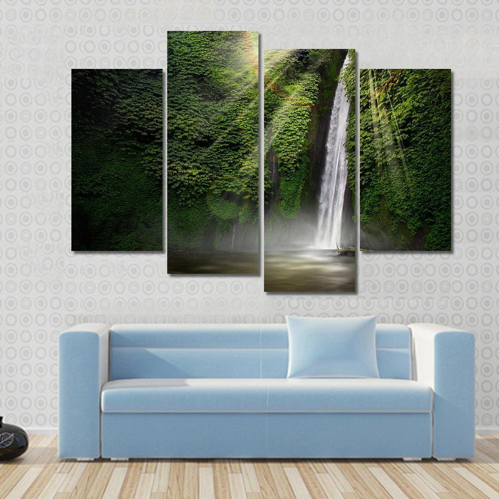 Waterfall In Munduk Bali Indonesia Canvas Wall Art-4 Pop-Gallery Wrap-50" x 32"-Tiaracle