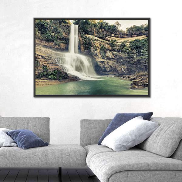 Waterfall In Philippines Canvas Wall Art-5 Horizontal-Gallery Wrap-22" x 12"-Tiaracle