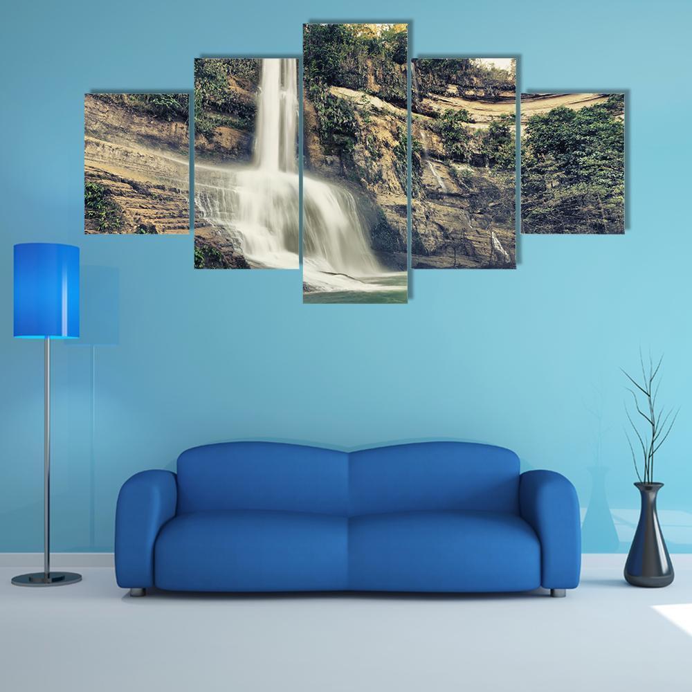Waterfall In Philippines Canvas Wall Art-1 Piece-Gallery Wrap-48" x 32"-Tiaracle