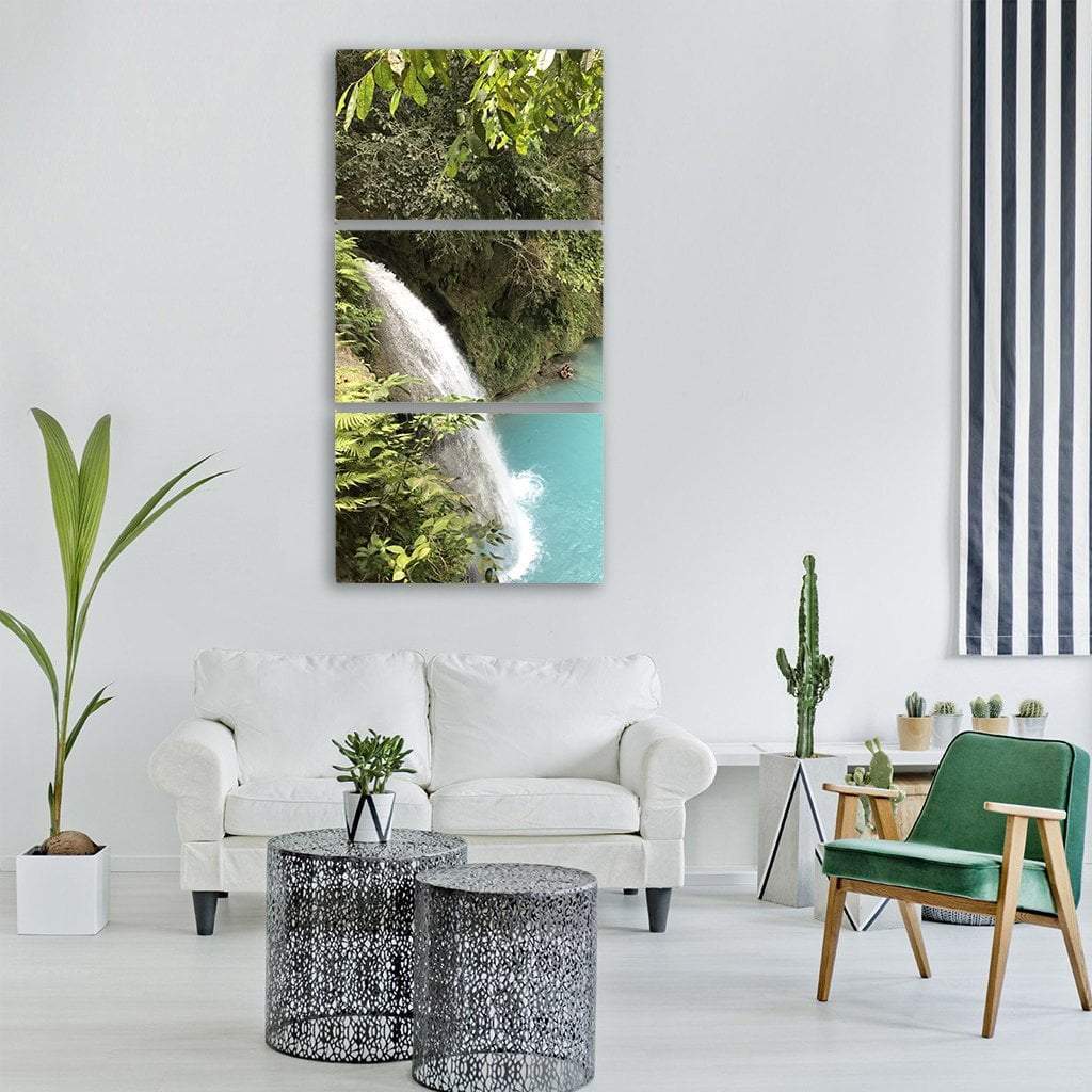 Waterfall In Philippines Vertical Canvas Wall Art-3 Vertical-Gallery Wrap-12" x 25"-Tiaracle