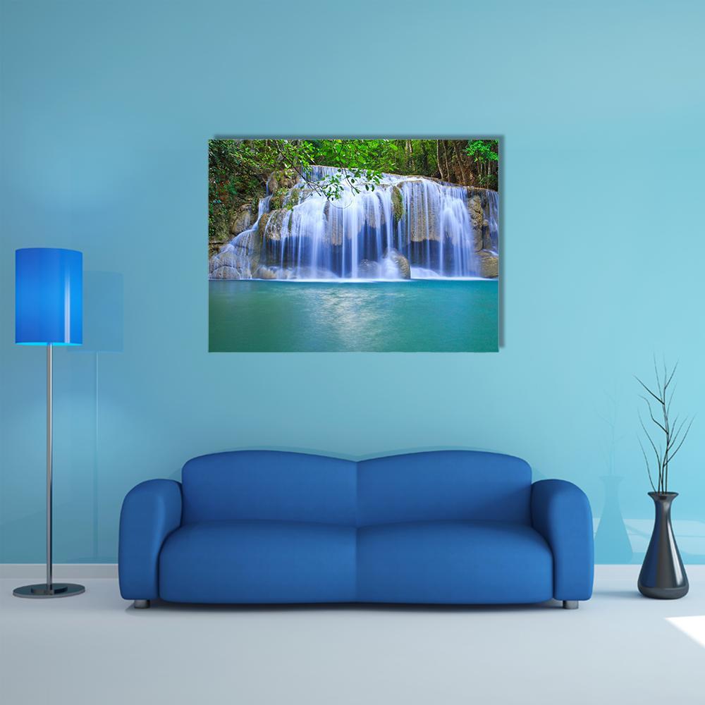 Waterfall In Thailand Canvas Wall Art-4 Horizontal-Gallery Wrap-34" x 24"-Tiaracle