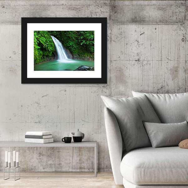 Waterfall In The National Park Of Guadeloupe Canvas Wall Art-3 Horizontal-Gallery Wrap-25" x 16"-Tiaracle