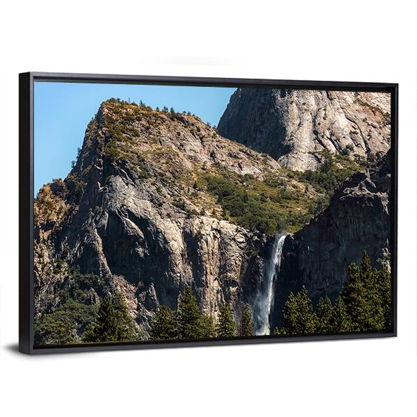 Waterfall In Yosemite On A Summer's Day Canvas Wall Art-3 Horizontal-Gallery Wrap-25" x 16"-Tiaracle
