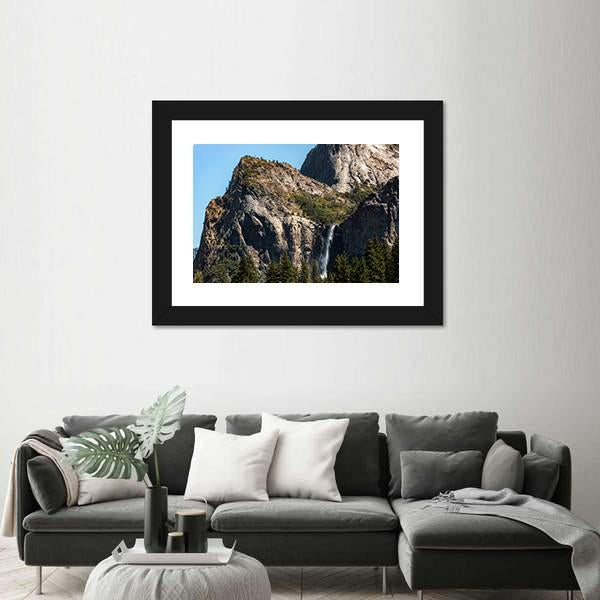 Waterfall In Yosemite On A Summer's Day Canvas Wall Art-3 Horizontal-Gallery Wrap-25" x 16"-Tiaracle