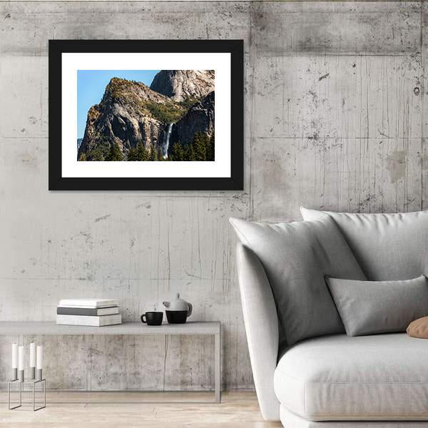 Waterfall In Yosemite On A Summer's Day Canvas Wall Art-3 Horizontal-Gallery Wrap-25" x 16"-Tiaracle
