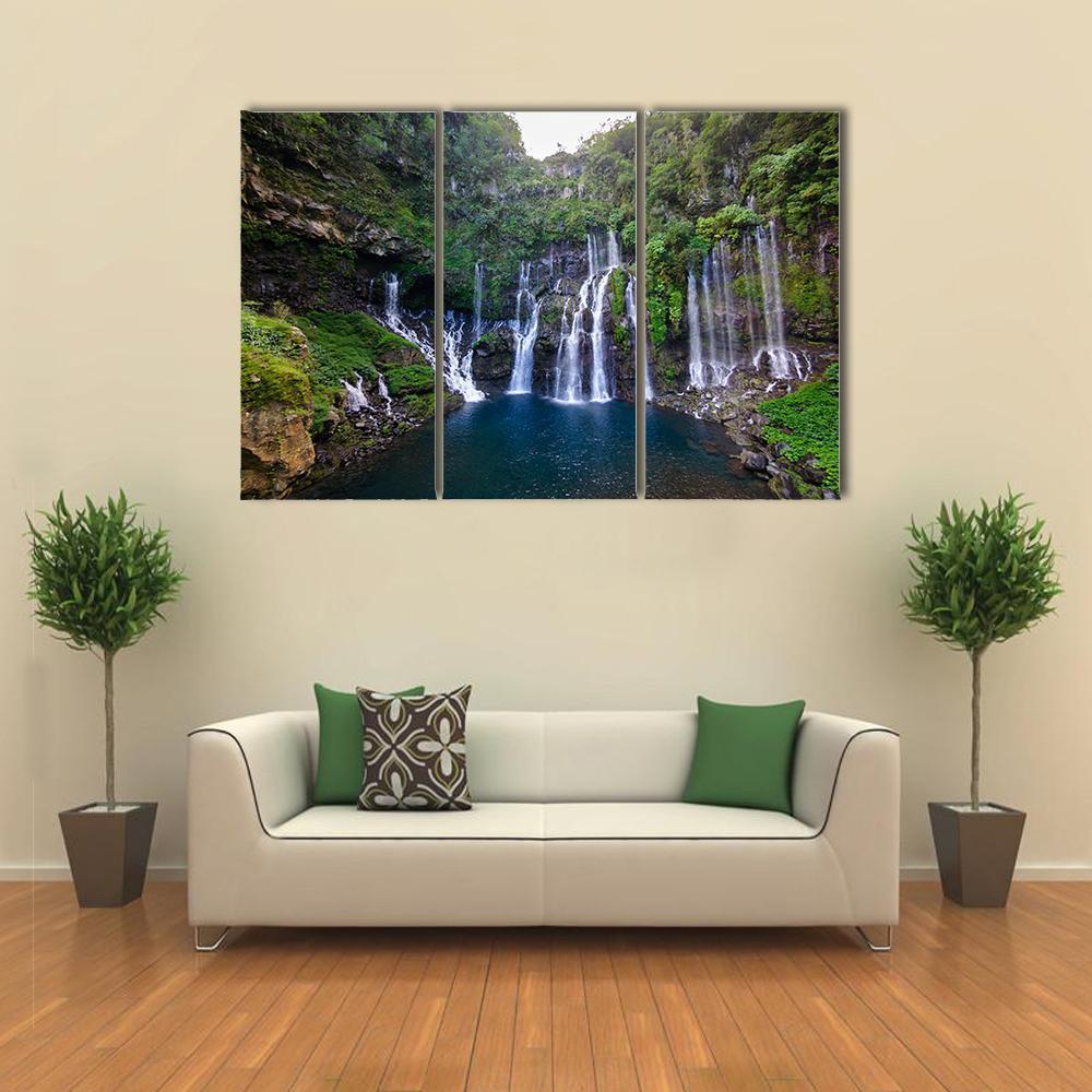 Grand Galet Waterfall Canvas Wall Art-3 Horizontal-Gallery Wrap-37" x 24"-Tiaracle