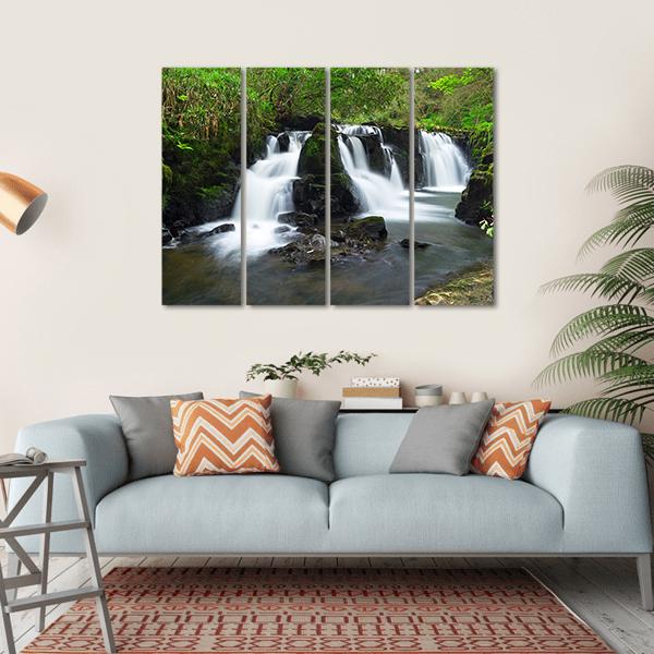 Waterfall Of Clare Glens Ireland Canvas Wall Art-4 Horizontal-Gallery Wrap-34" x 24"-Tiaracle