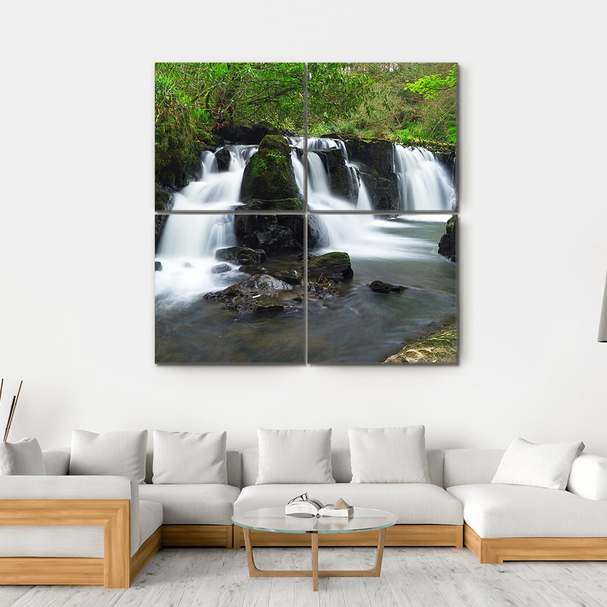 Waterfall Of Clare Glens Ireland Canvas Wall Art-4 Square-Gallery Wrap-17" x 17"-Tiaracle