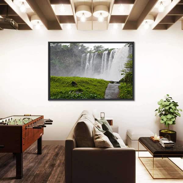Waterfall Of Eyipantla In Mexico Canvas Wall Art-5 Horizontal-Gallery Wrap-22" x 12"-Tiaracle