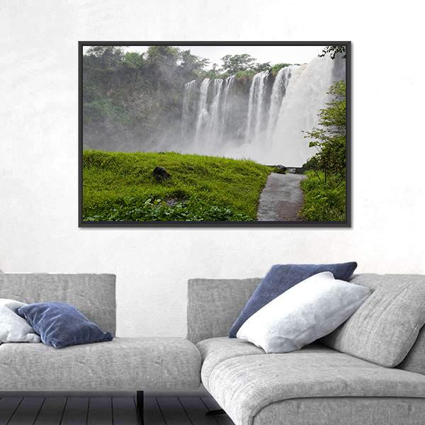 Waterfall Of Eyipantla In Mexico Canvas Wall Art-5 Horizontal-Gallery Wrap-22" x 12"-Tiaracle
