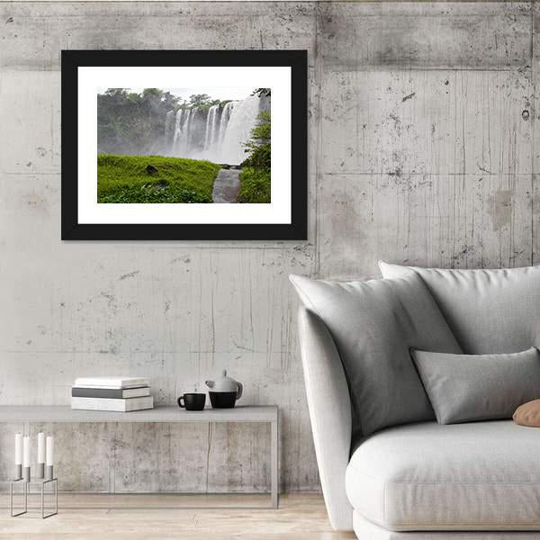 Waterfall Of Eyipantla In Mexico Canvas Wall Art-3 Horizontal-Gallery Wrap-25" x 16"-Tiaracle