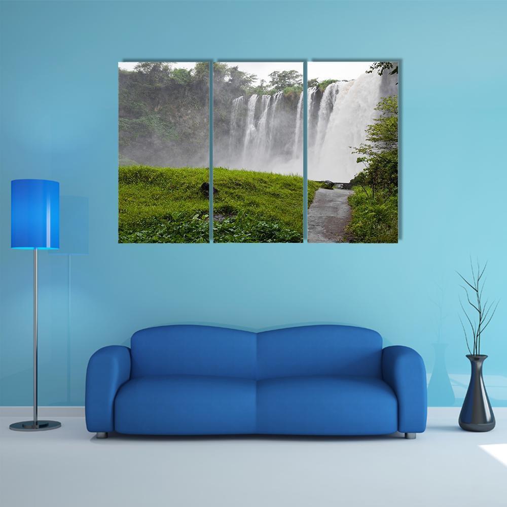 Waterfall Of Eyipantla In Mexico Canvas Wall Art-3 Horizontal-Gallery Wrap-37" x 24"-Tiaracle