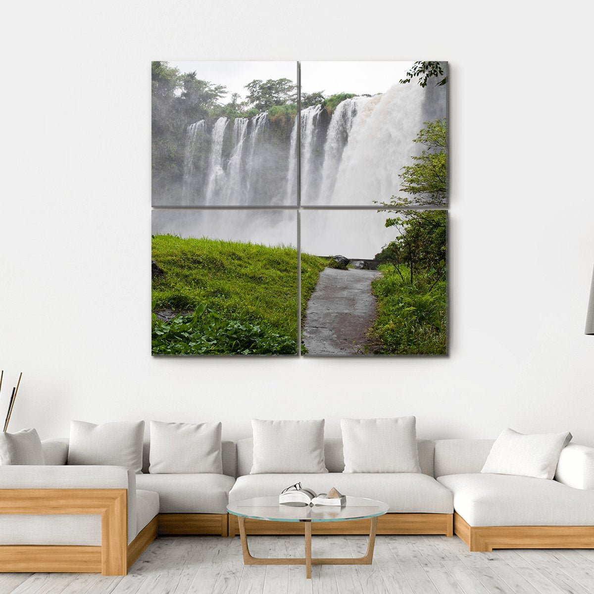 Waterfall Of Eyipantla In Mexico Canvas Wall Art-4 Square-Gallery Wrap-17" x 17"-Tiaracle