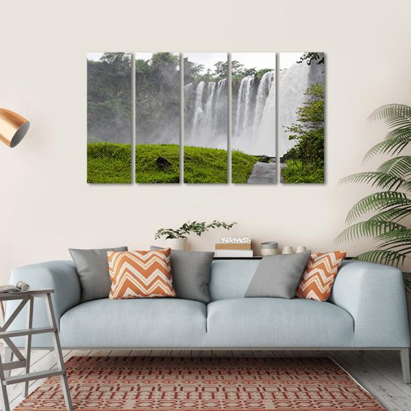 Waterfall Of Eyipantla In Mexico Canvas Wall Art-5 Horizontal-Gallery Wrap-22" x 12"-Tiaracle