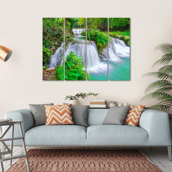 Waterfall Of Island Of Siquijor Philippines Canvas Wall Art-4 Horizontal-Gallery Wrap-34" x 24"-Tiaracle