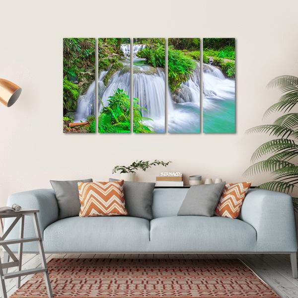 Waterfall Of Island Of Siquijor Philippines Canvas Wall Art-5 Horizontal-Gallery Wrap-22" x 12"-Tiaracle