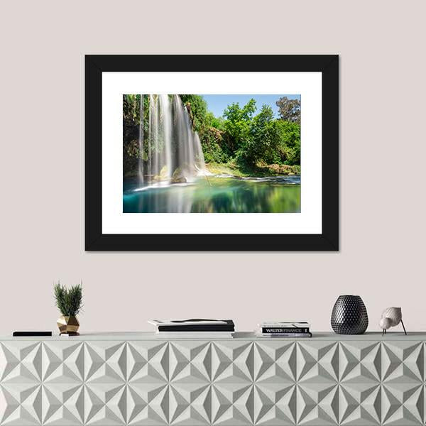 Waterfall Of The Antalya Area Canvas Wall Art-1 Piece-Framed Print-20" x 16"-Tiaracle