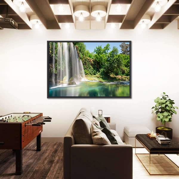 Waterfall Of The Antalya Area Canvas Wall Art-3 Horizontal-Gallery Wrap-25" x 16"-Tiaracle