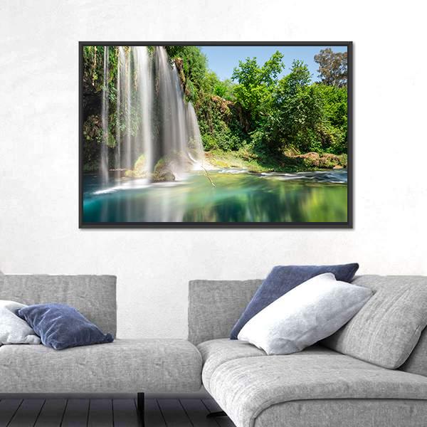 Waterfall Of The Antalya Area Canvas Wall Art-3 Horizontal-Gallery Wrap-25" x 16"-Tiaracle