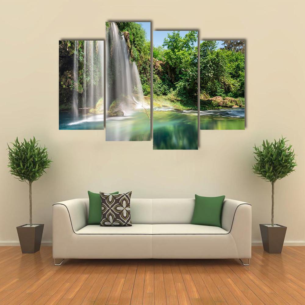 Waterfall Of The Antalya Area Canvas Wall Art-4 Pop-Gallery Wrap-50" x 32"-Tiaracle