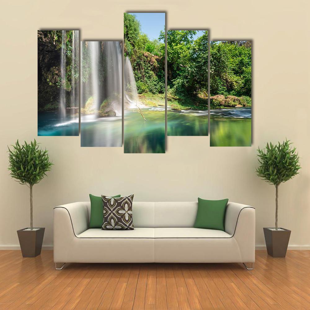 Waterfall Of The Antalya Area Canvas Wall Art-5 Pop-Gallery Wrap-47" x 32"-Tiaracle