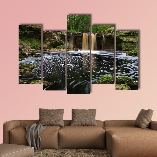 Waterfalls Along Falling Creek In Florida Canvas Wall Art-5 Pop-Gallery Wrap-47" x 32"-Tiaracle