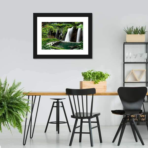 Waterfalls And Streams Canvas Wall Art-3 Horizontal-Gallery Wrap-25" x 16"-Tiaracle