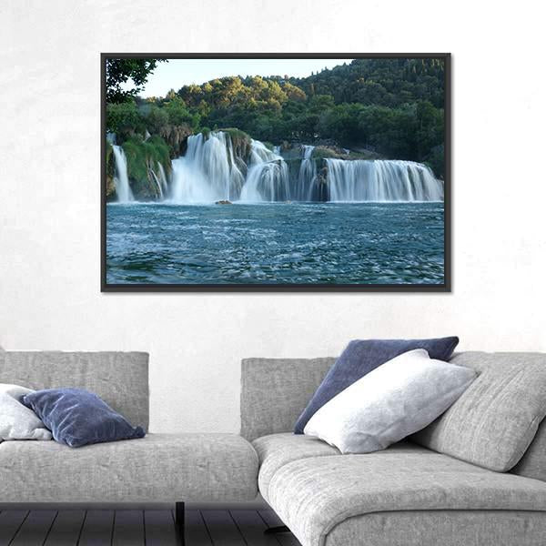 Waterfalls At Plitvice Lakes National Park Panoramic Canvas Wall Art-1 Piece-36" x 12"-Tiaracle