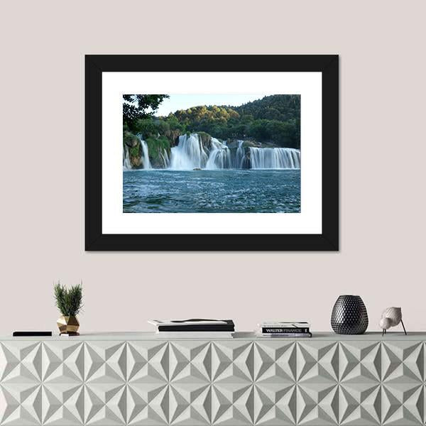 Waterfalls At Plitvice Lakes National Park Panoramic Canvas Wall Art-1 Piece-36" x 12"-Tiaracle