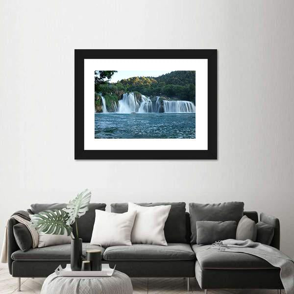 Waterfalls At Plitvice Lakes National Park Panoramic Canvas Wall Art-1 Piece-36" x 12"-Tiaracle