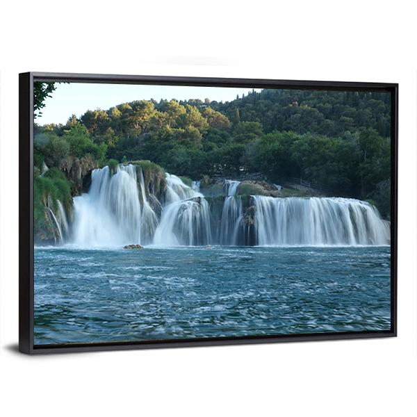 Waterfalls At Plitvice Lakes National Park Panoramic Canvas Wall Art-1 Piece-36" x 12"-Tiaracle