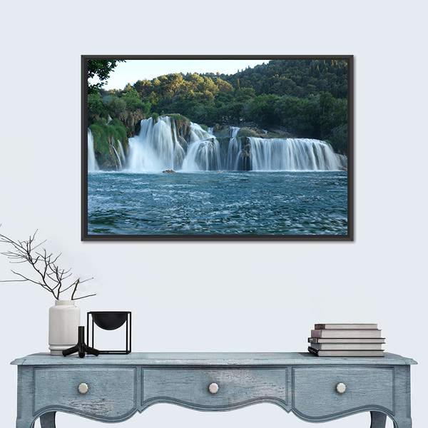 Waterfalls At Plitvice Lakes National Park Panoramic Canvas Wall Art-1 Piece-36" x 12"-Tiaracle